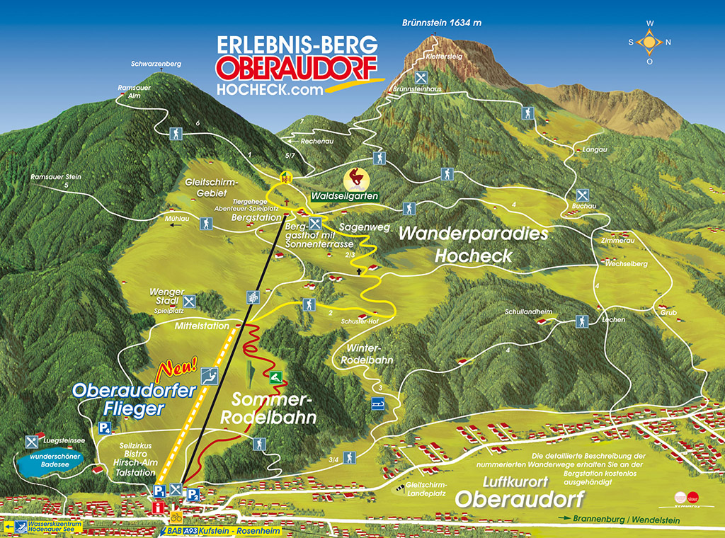 Übersichtskarte Sommererlebnisse am Hocheck Oberaudorf